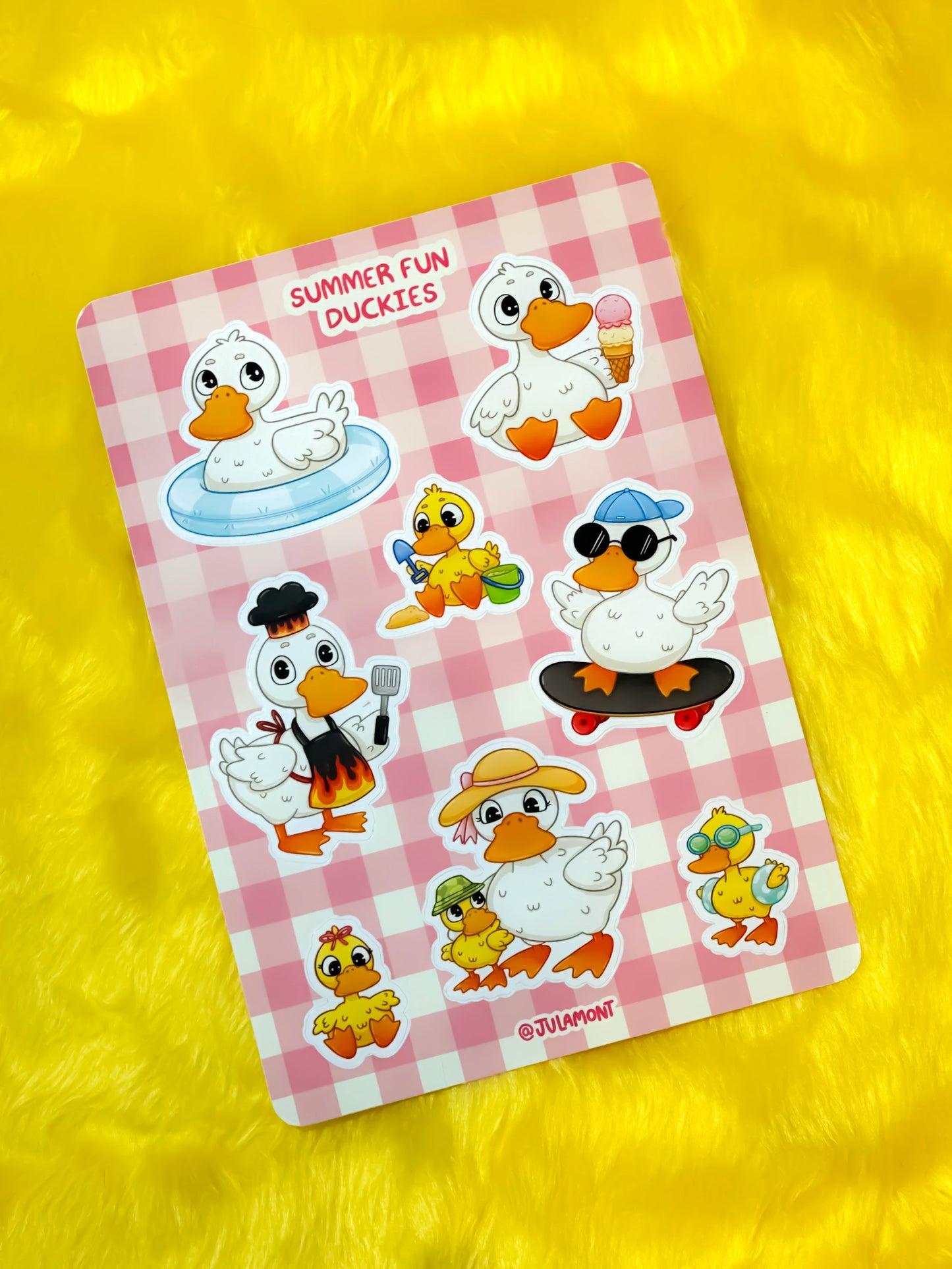 Summer Fun Duckies Sticker Sheet