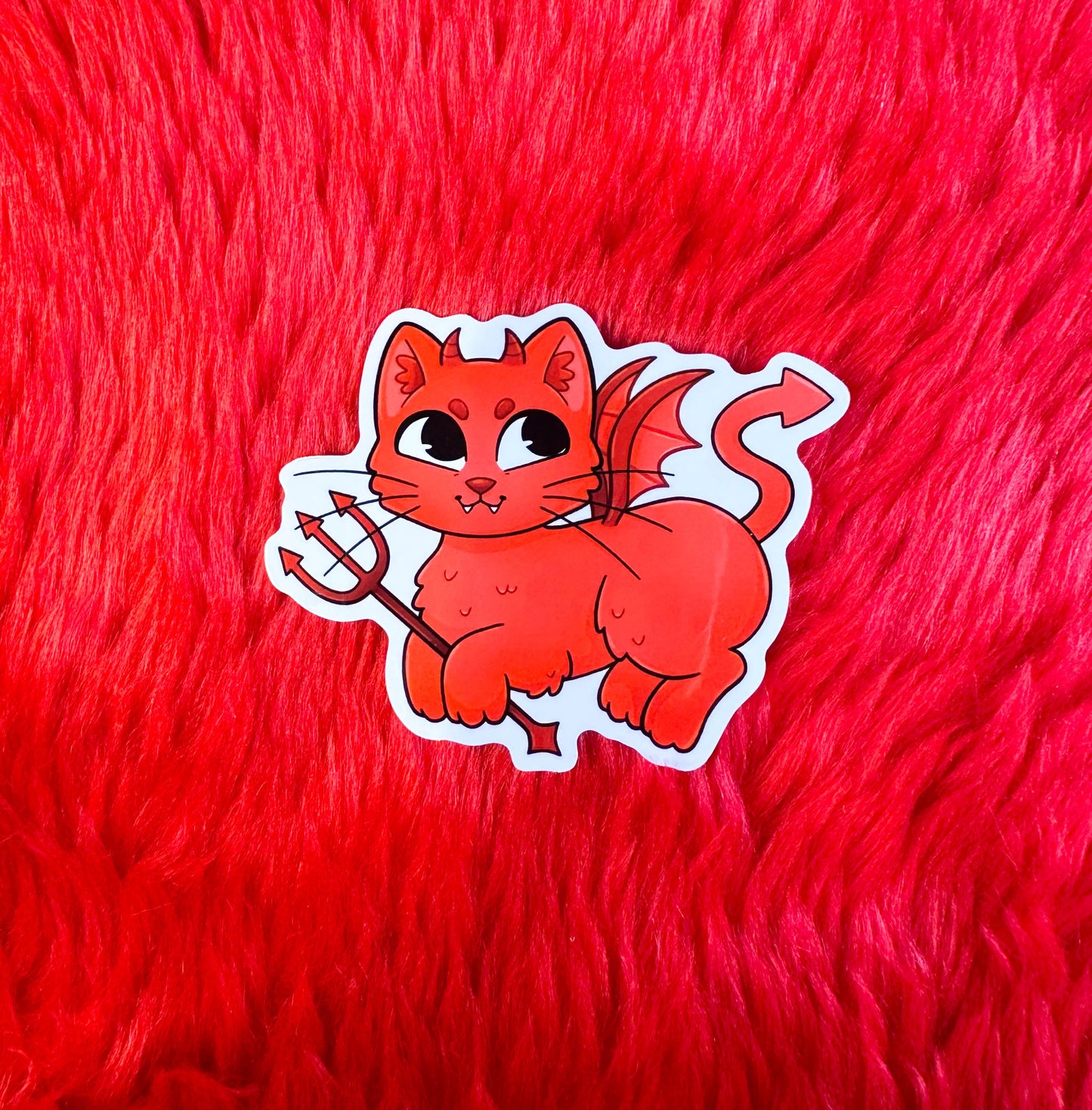 Devil Cat Vinyl Sticker
