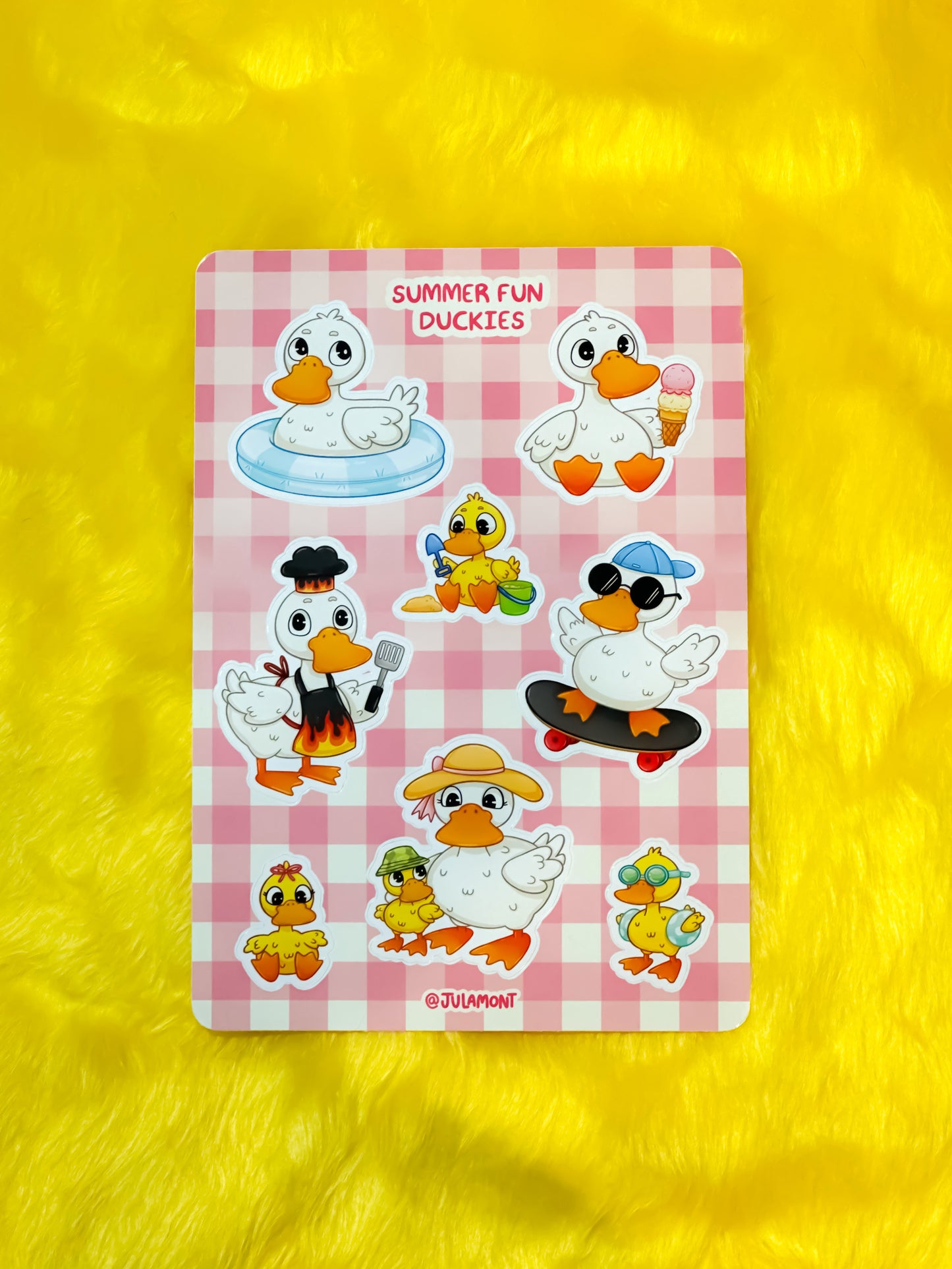 Summer Fun Duckies Sticker Sheet