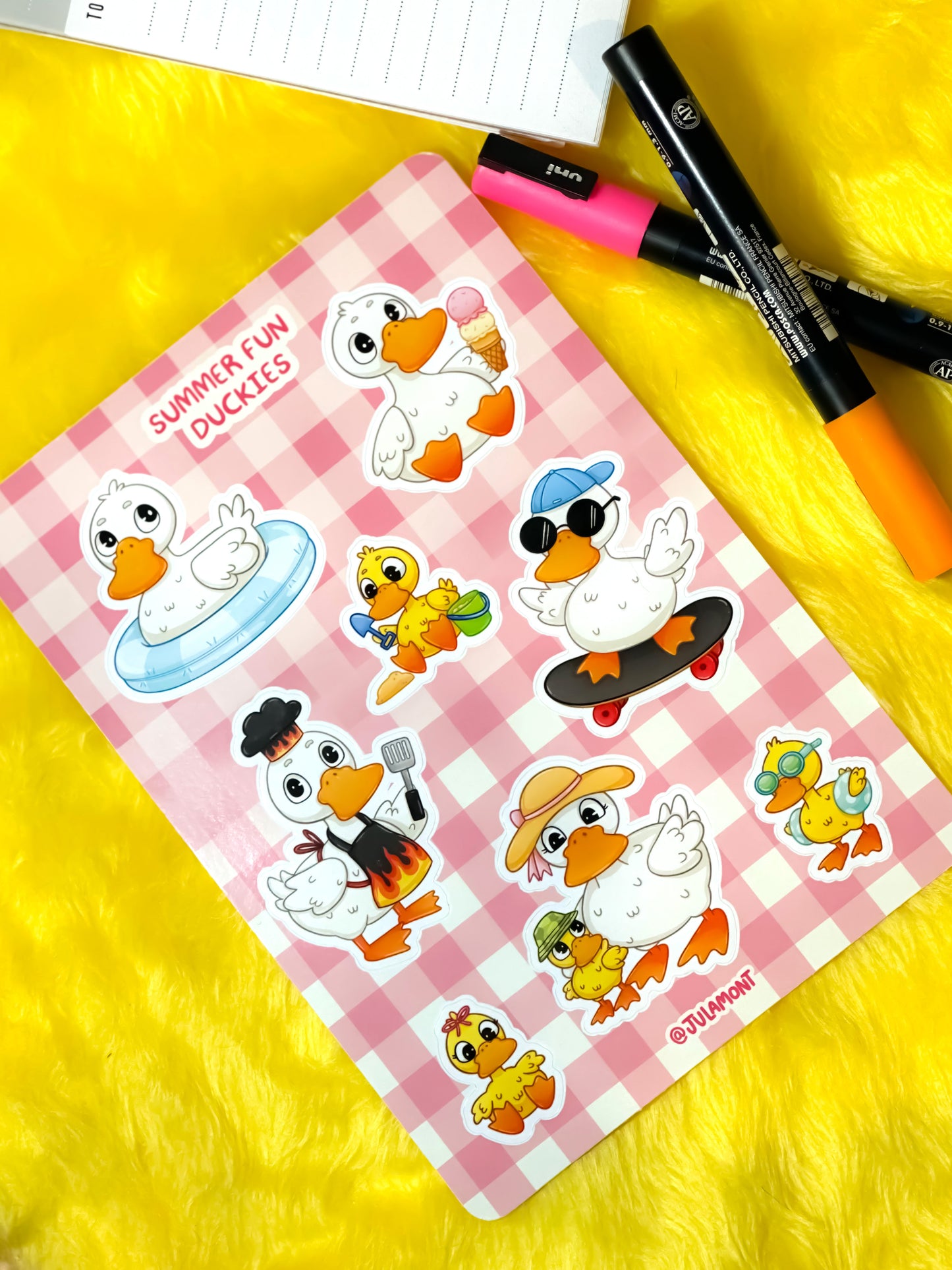 Summer Fun Duckies Sticker Sheet