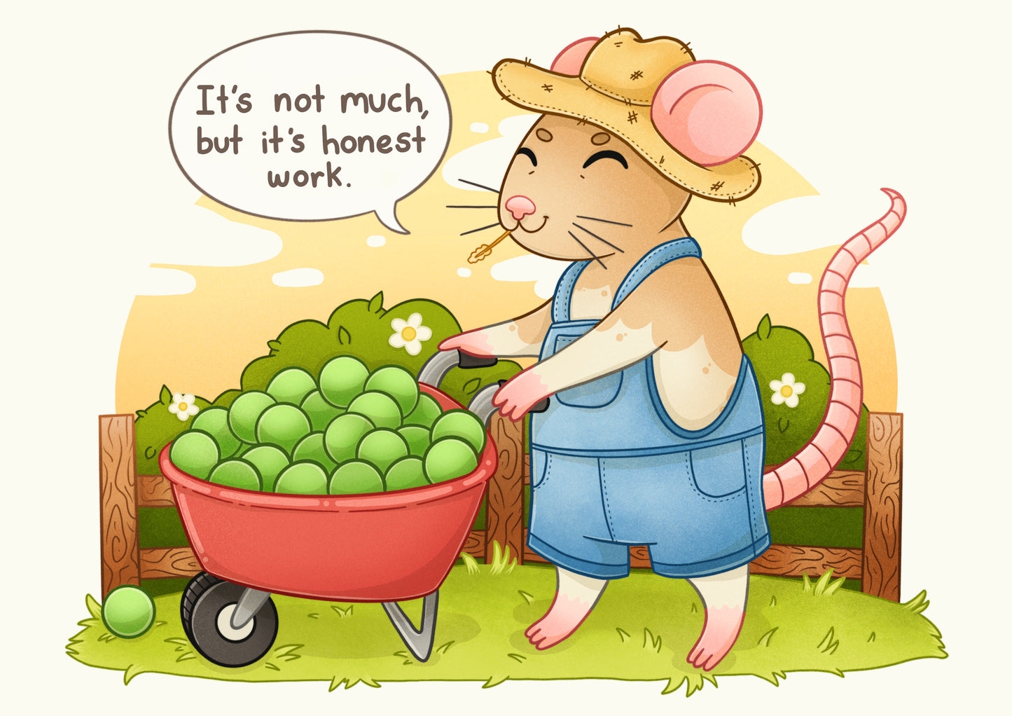 Pea Farmer Rat A5 Print